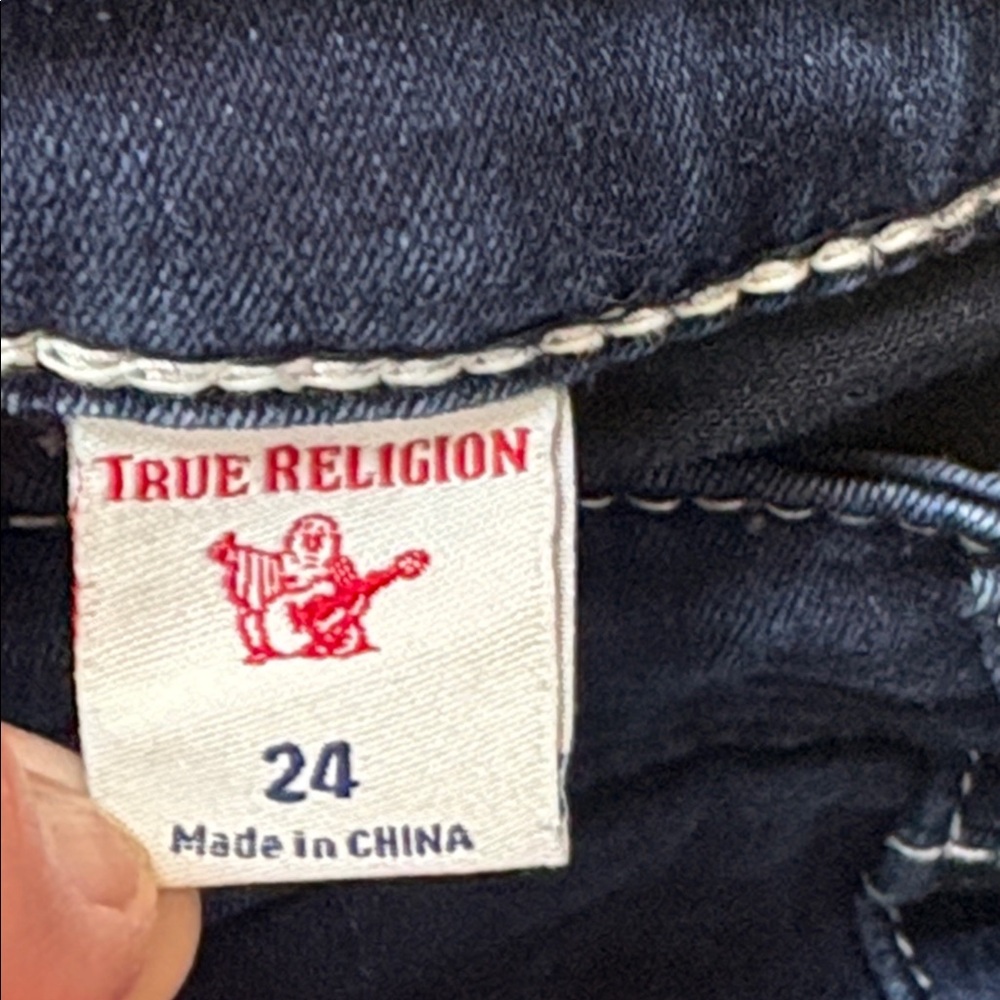 True Religion HALLE Mid-Rise Super Skinny Jeans Size 24  Indigo EUC - Picture 11 of 12